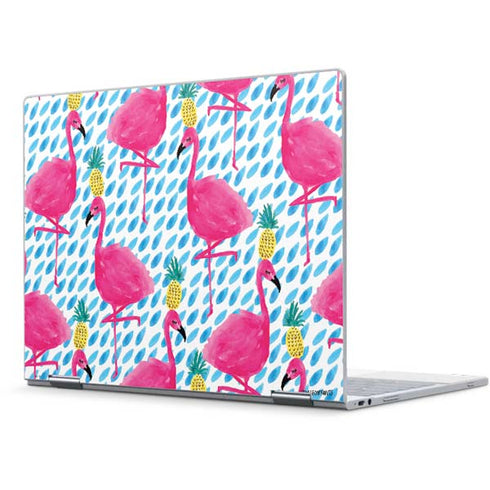 Bouffants and Broken Hearts Party Flamingos Pixelbook Skin